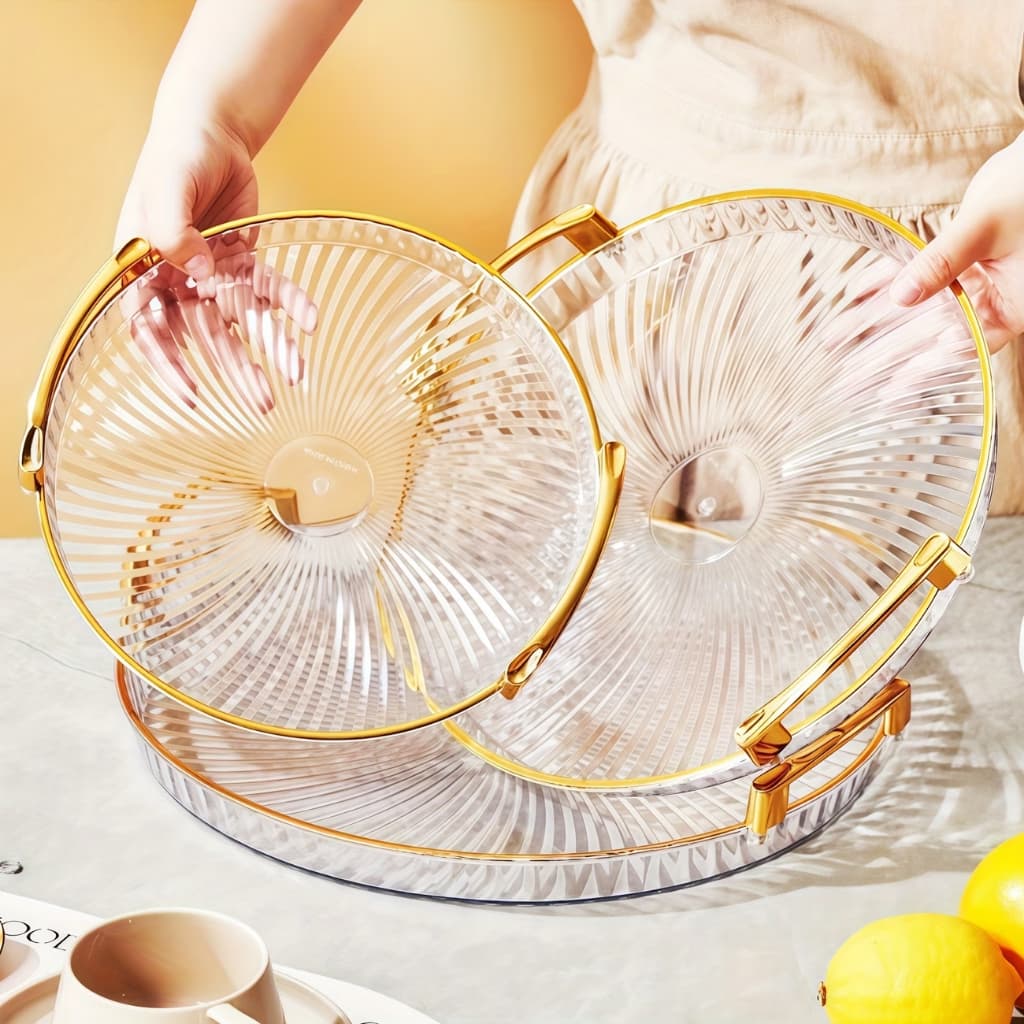 Bandeja Nórdica com Detalhes em Dourado - Para Organizar e Servir | Presente Decorativo, Bandeja de Café, Alça Confortáv