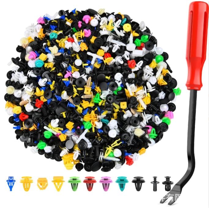 Kit 1000pcs corpo do carro plástico prendedor de carro acessórios clipe pinos rebites Kit pára-choques
