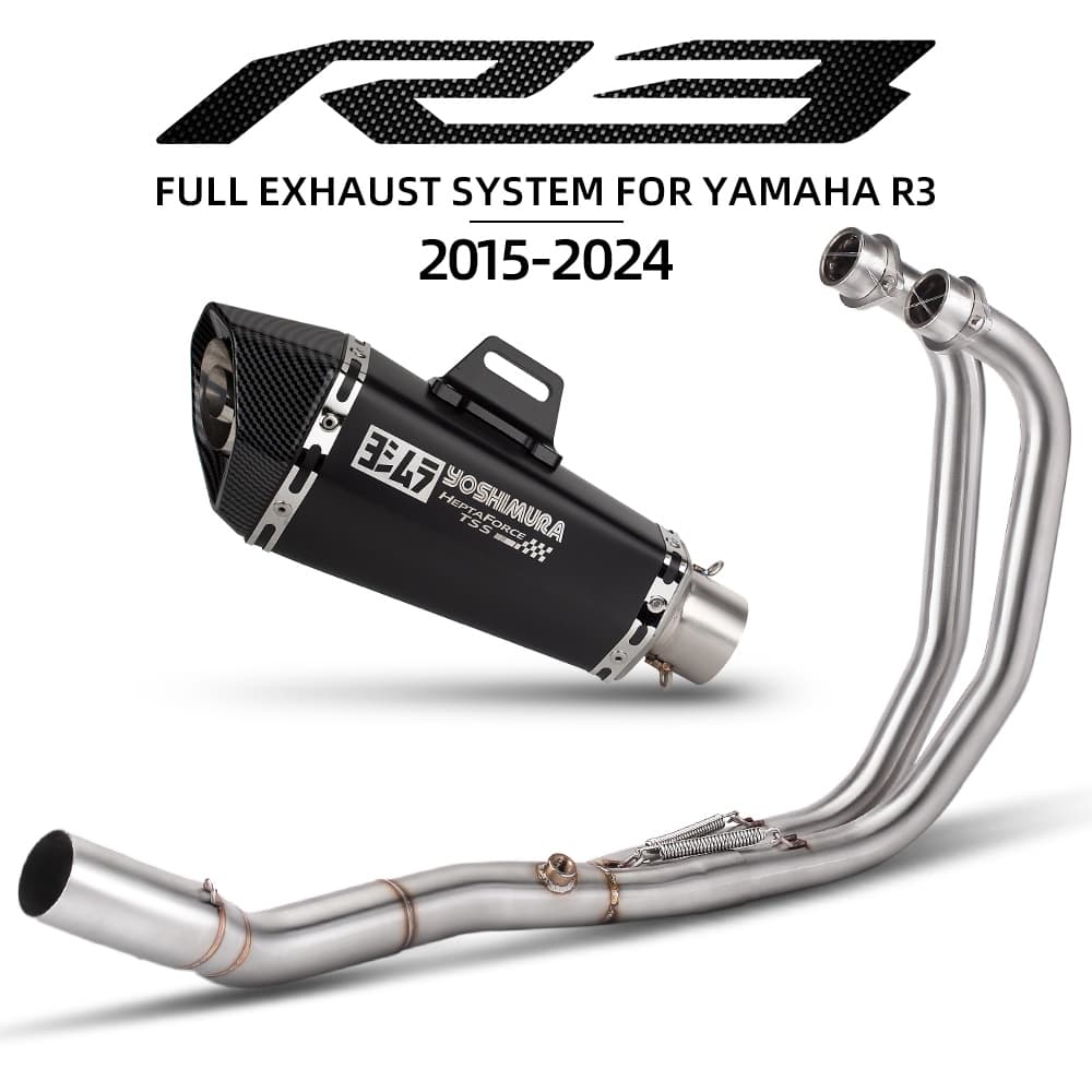 Sistema De Escape R3 Para Yamaha R25 MT03 MT25 2015-2024 Motocicleta Modificar Cabeçalhos Tubo Yoshimura Silenciador