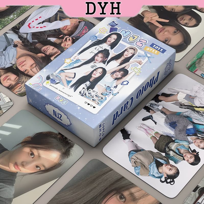 50 Pçs/Caixa NewJeans Cartão Laser Photocards Haerin Minji HANNI Danelle HYEIN LOMO Holográfico Álbum KPOP