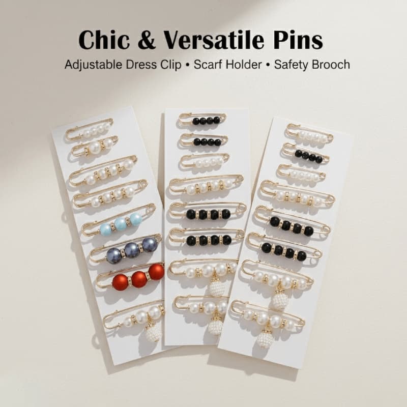 Conjunto De Broches Antirreflexo Da Moda Coreana , Vestidos De Fixação , Clipes De Cintura Ajustáveis , Pino De Seguranç
