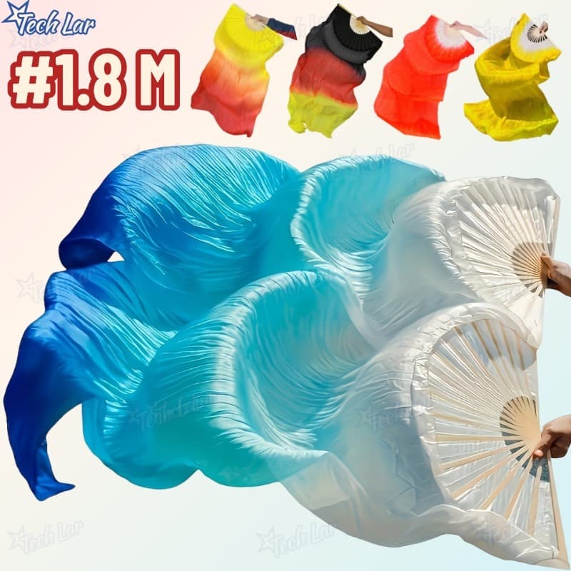 Kit4/2/1 Ventiladores De Dança Do Ventre Véu De Bambu Ventilador De Seda DIY 1.8M Apenas