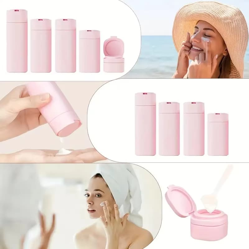 6pcs Conjunto De Viagem PE Frascos Vazios Sub-garrafa + Saco De Higiene Pessoal Para Shampoo Gel Banho Loção