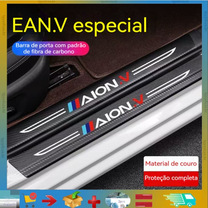 Para Gac AION V EV Proteção Da Moldura Porta Do Carro Limiar Aro De Fibra De Carbono Padrão Automático , Adesivo , Prote