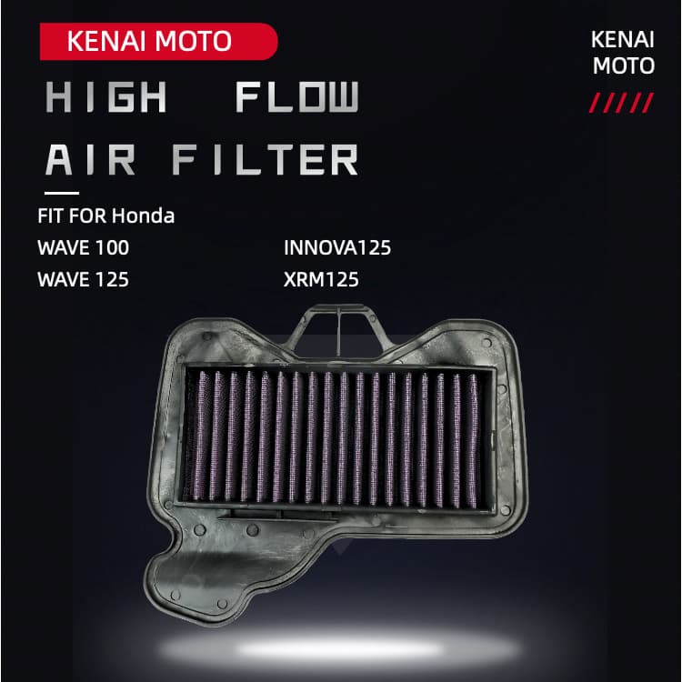 【KENAI】Adequado Para Honda WAVE 100 BRAVO 125 ALPHA/XRM 125 INNOVA 125 Filtro De Ar De Alto Fluxo Lavável 17210-KPH-900