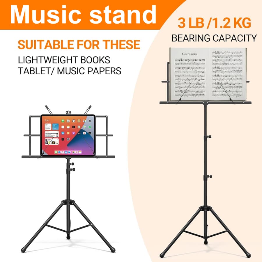 Estante Partitura Pedestal Musical Dobrável Tripé Apoiador+ bolsa portátil