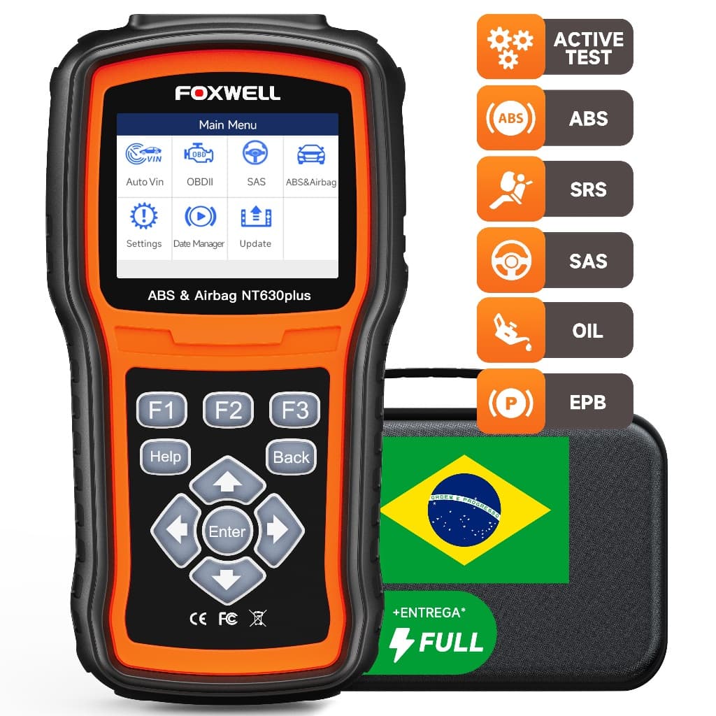 Foxwell NT630Plus Scanner Automotivo Ferramenta De Diagnóstico ABS Airbag EPB Óleo SAS Motor