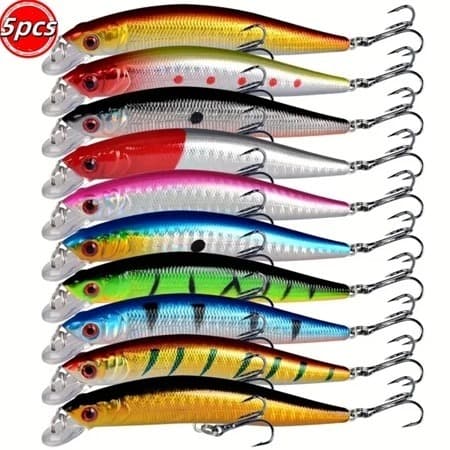 Kit 5/10 Iscas Artificiais Importadas 1/2 Meia Água de 9 cms e 8,5 gramas Pesca Tucunaré Traíra Dourado Robalo Black Bas