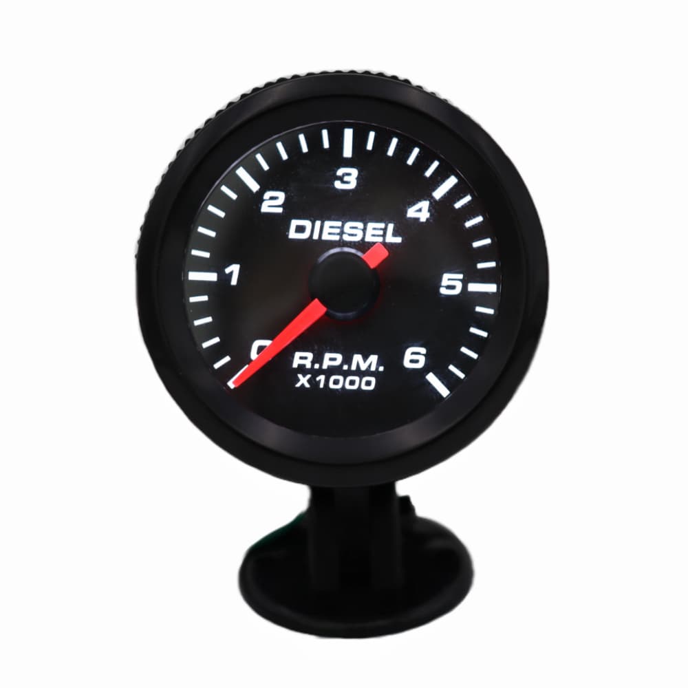 Tacômetro De Motor Diesel 2,52mm , Ponto De Luz Branca , 0-6000 RPM , Medidor Tacho , Elétrico De 12V