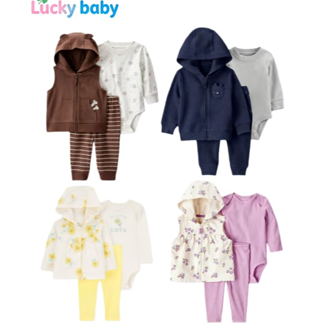 Lucky baby conjunto térmico bebê menino or menina/roupa de frio bebê menino trio menino roupa inverno bebê