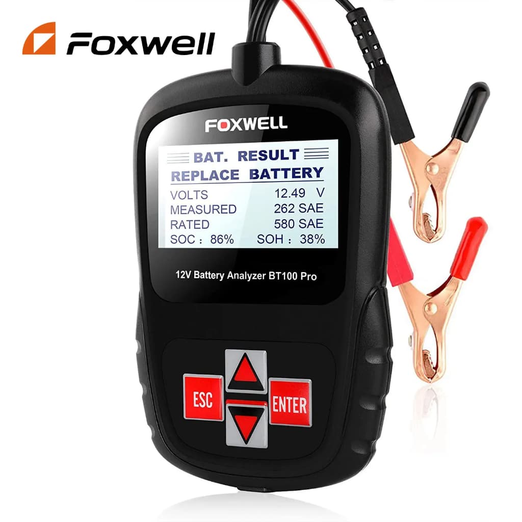 FOXWELL BT100 PRO 6V 12V Testador De Bateria De Carro Para Inundado AGM GEL100-1100CCA 200AH Analisador De Saúde Ferrame