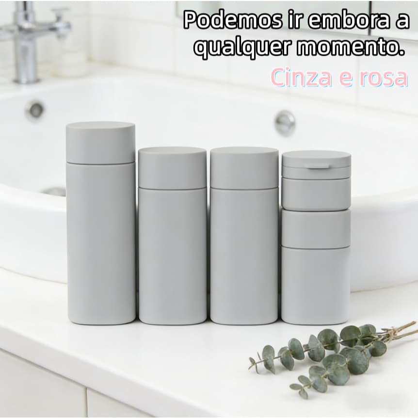 6pcs PE Material Conjunto de Viagem Shampoo Gel de Banho Loção Vazia Frasco Sub-garrafa