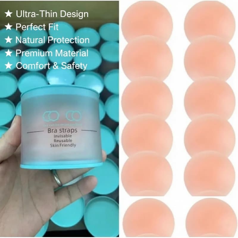 Capas De Silicone Reutilizáveis Para Mamilos , 12 Peças – Almofadas De Sutiã Invisíveis Confortáveis Mulheres , Presente