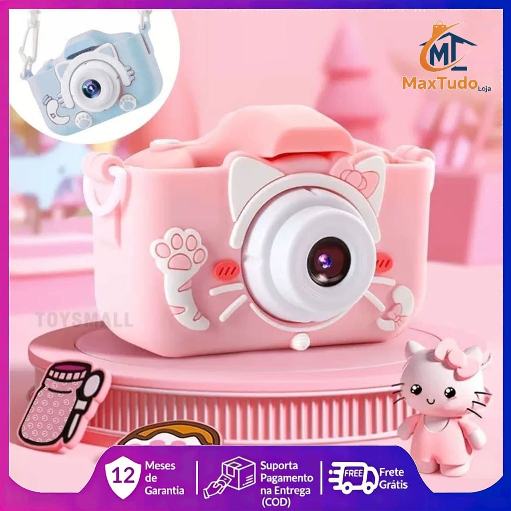 🎁Envio rápido🎁Mini Câmera Infantil Mini Recarregável Com Capa Video Jogos Fotos