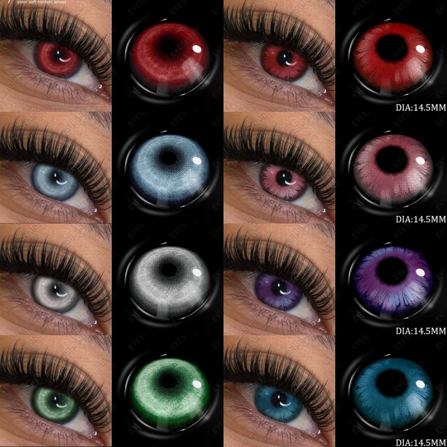 Lentes De Contato Coloridas Vermelhas anime cosplay Vermelho halloween Envio Rápido Do Brasil