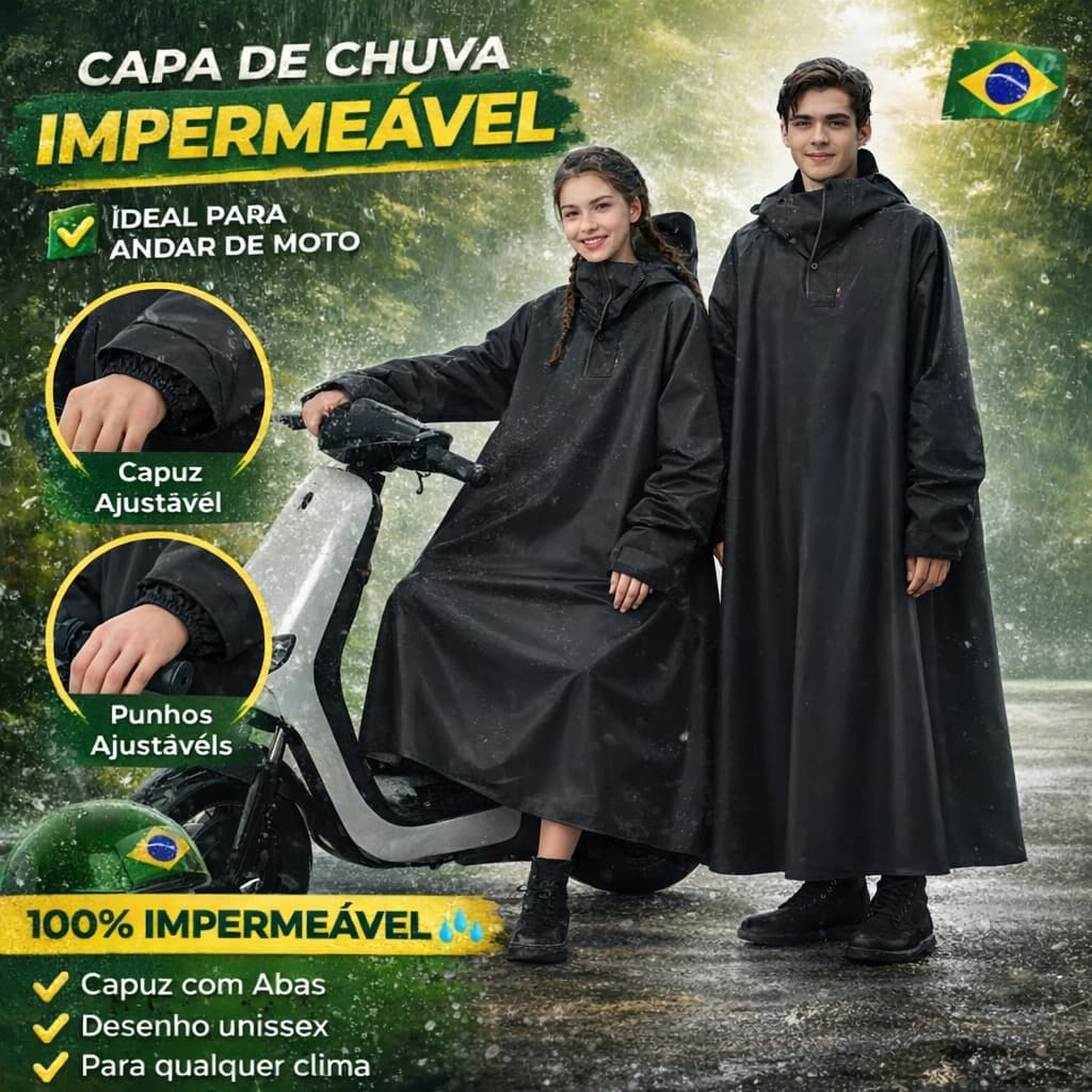 Capa de chuva para carros elétricos, motocicletas a bateria, poncho longo à prova de chuva para homens e mulheres