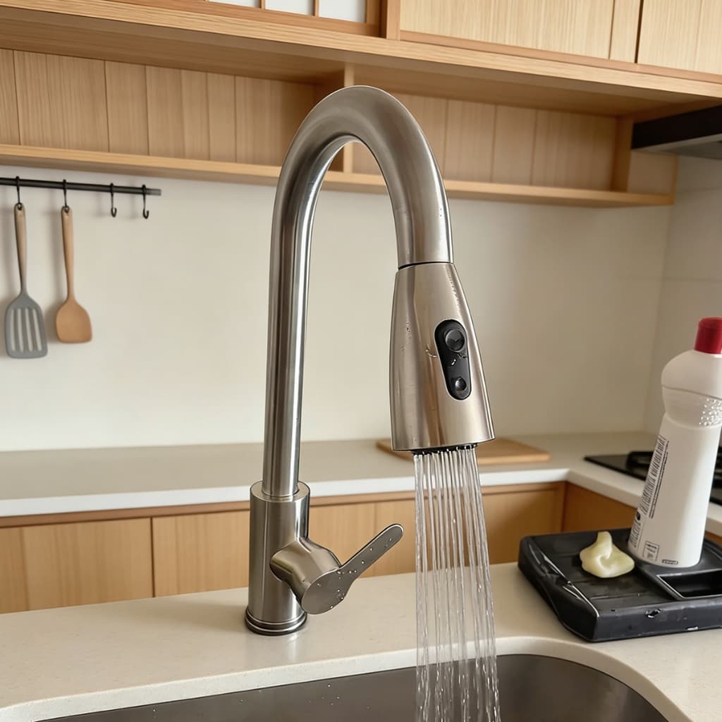 Torneira Disponível Para Pia De Cozinha Torneiras De Mistura De Aço Inoxidável 360 ° Sensor De Giratória Removível Água