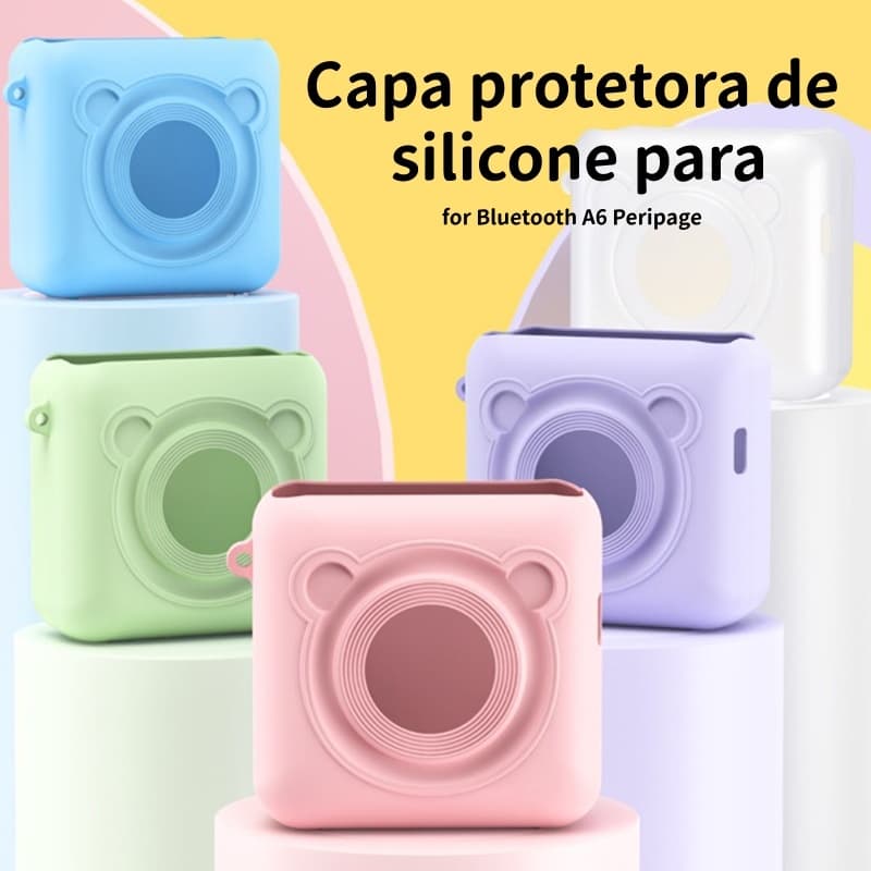 Luguafu (Apenas a capa) Capa protetora de silicone para impressora fotográfica térmica portátil Bluetooth A6 Peripage BR