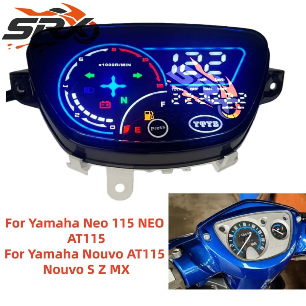 LED Com RPM Motocicleta Velocímetro Medidor Digital Para Yamaha NEO 115 AT115 Nouvo AT115 Sz mx