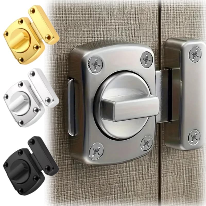 Fechadura de Segurança em Liga de Zinco | Anti-Roubo para Portas de Aço e Inox | Trinco Rotativo de Segurança