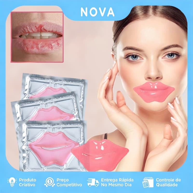Kit 10/20/30/40/50 Máscaras Hidratante Labial Boca Com Colágeno Nutrição Para os Lábios com cristal hidratante
