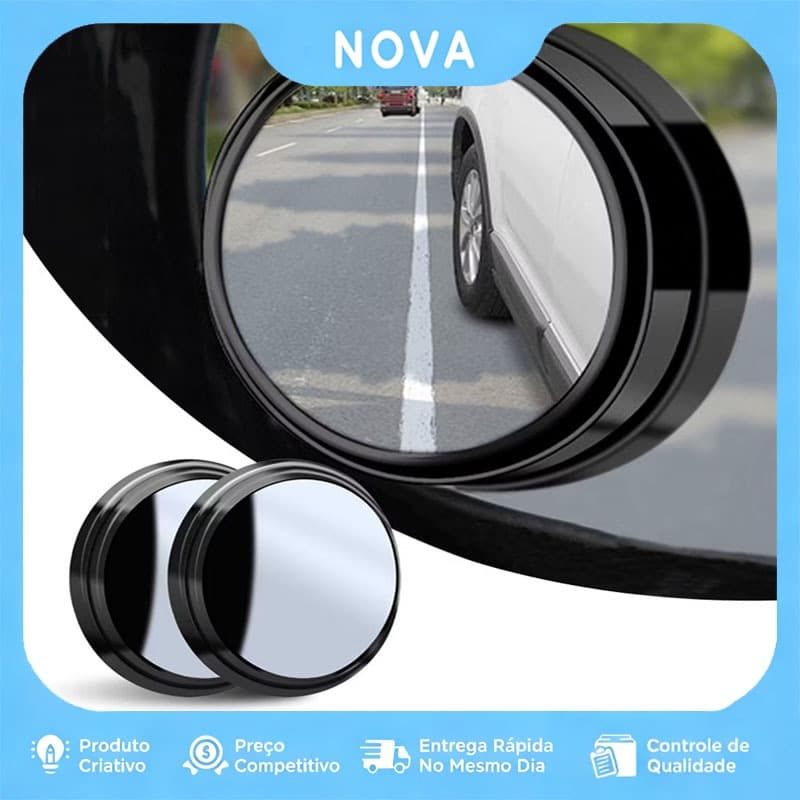 2 pçs espelho retrovisor do carro infinito pequeno espelho redondo 360 graus invertendo Grande Angular Moldura Redonda