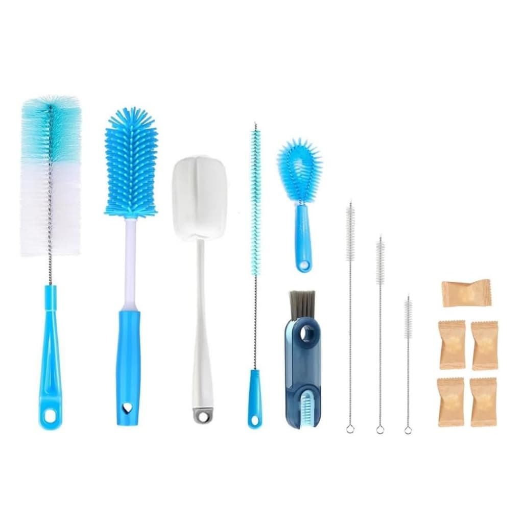 Conjunto De 9 Escovas De Limpeza Multiuso Com Cabo Longo, Escova De Canudo, Escova De Limpeza De Copos
