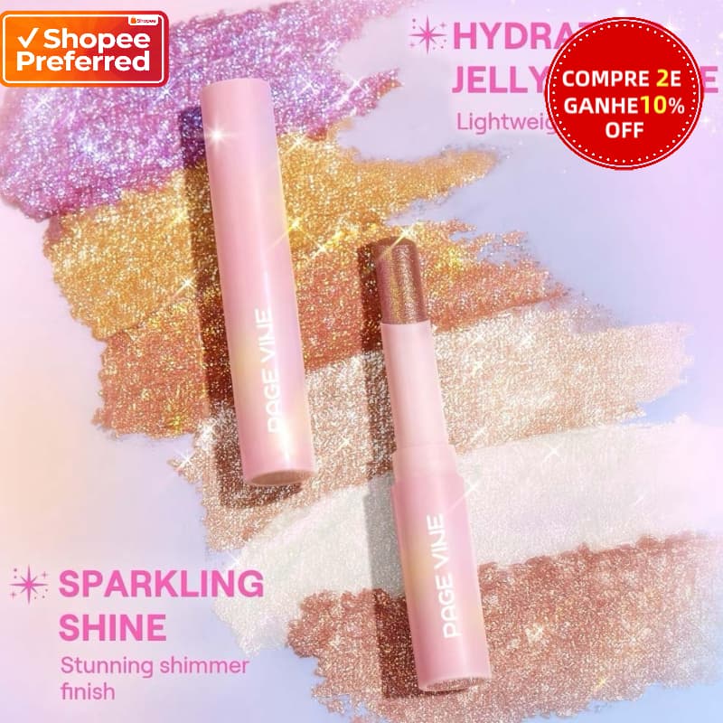 PÁGINA VINE Water Gloss Jelly Sombra de alto brilho em bastão Super brilhante multicolorido sombra de alto brilho
