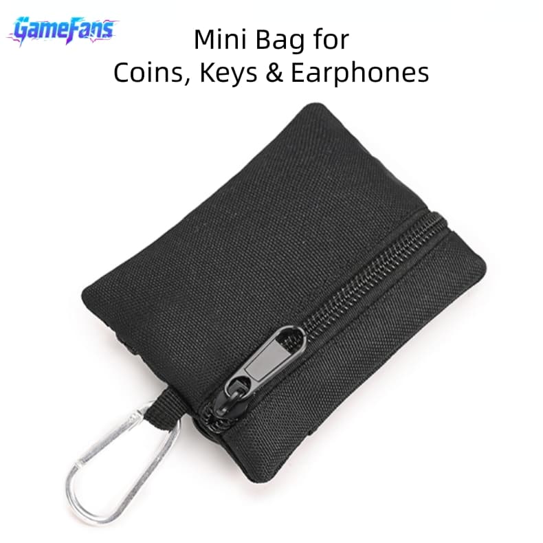 Portátil Mini preto cintura saco com zíper carteira chave do carro fone de ouvido Bluetooth mudança saco de armazenament