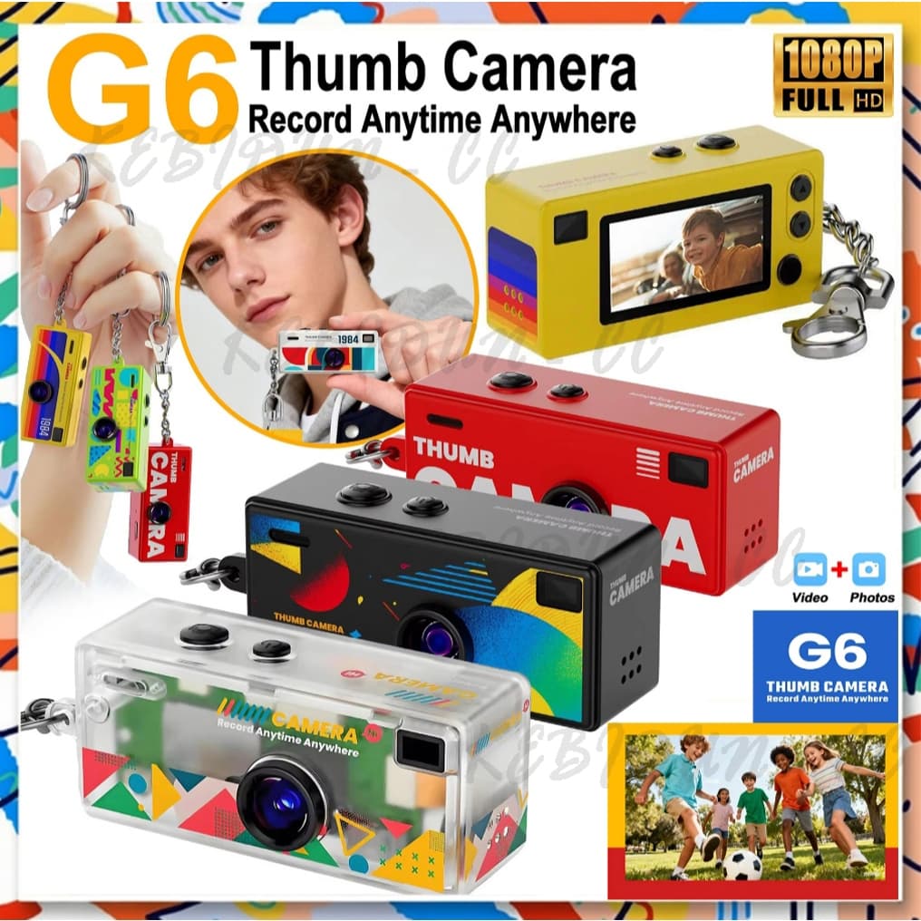 G6 Mini Retro Thumb Keychain Camera 1080P HD 0,96 'Inch Digital Camcorder TF Cartão Suporte Gravador de Vídeo com Lanter