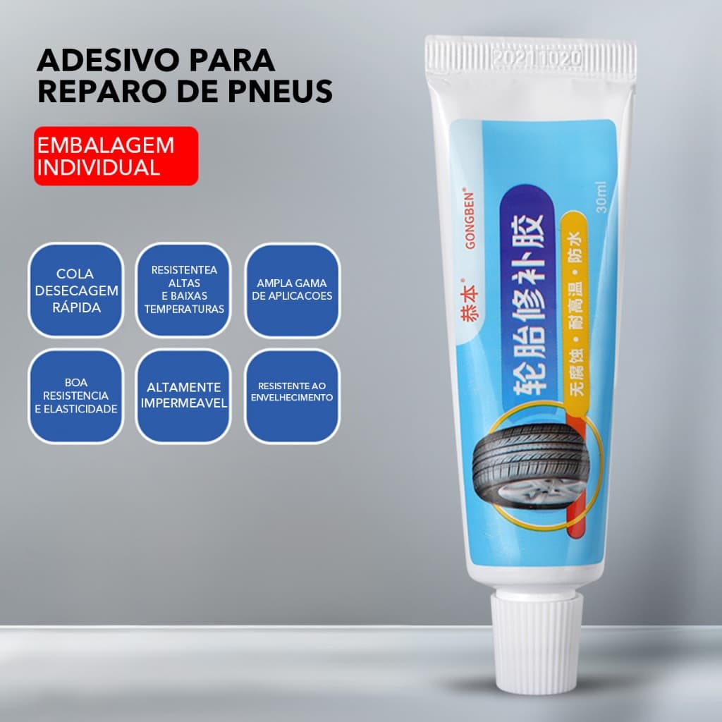 Cola Para Reparo De Pneus-Adesivo De Borracha Forte Rachaduras Na Parede Lateral Do Pneu De Carro , Punção E Danos , Enc