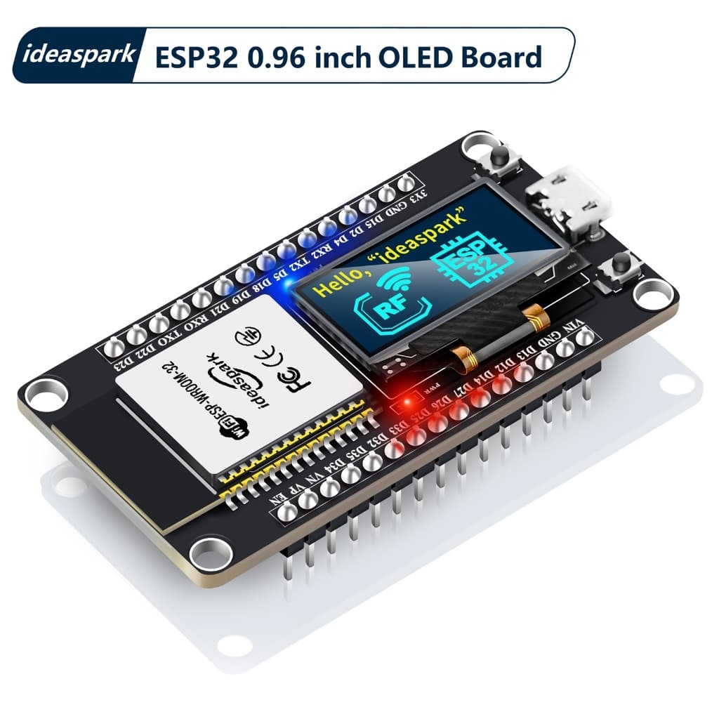 Placa de Desenvolvimento ESP32 com Display OLED de 0,96 Polegadas, Módulo Sem Fio WiFi+BLE e Micro USB para Arduino