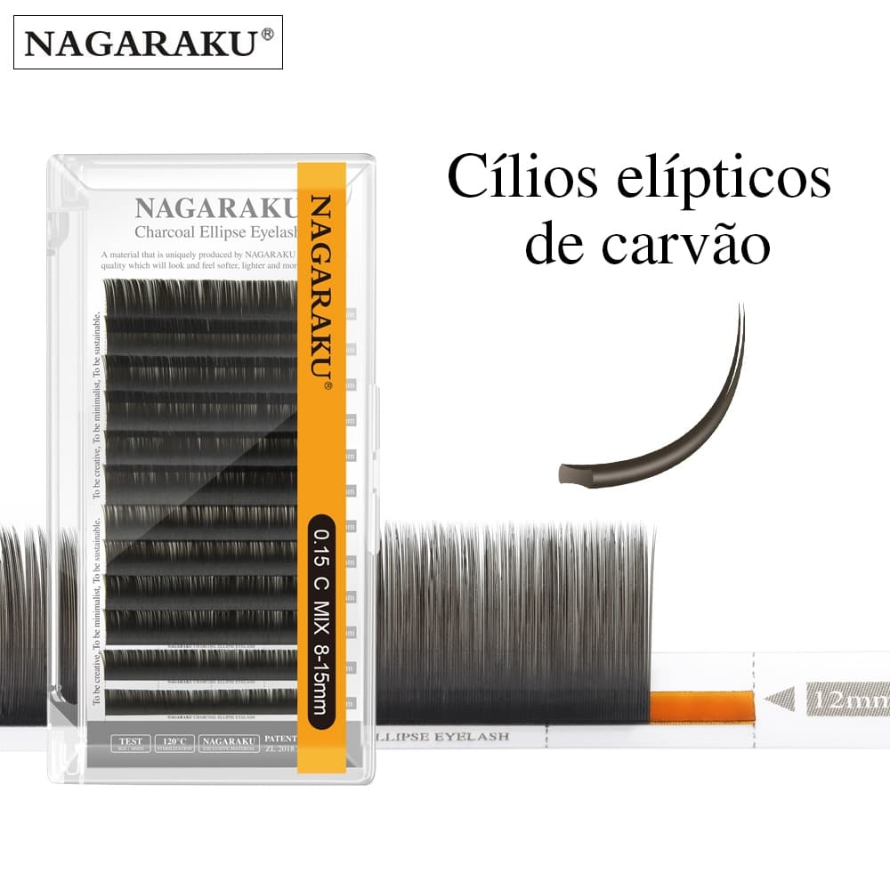 NAGARAKU Elipse Plana Dicas De Cílios Em Forma De Matte Gray Black Color Super Soft Gentle Natural Eyelash Extension