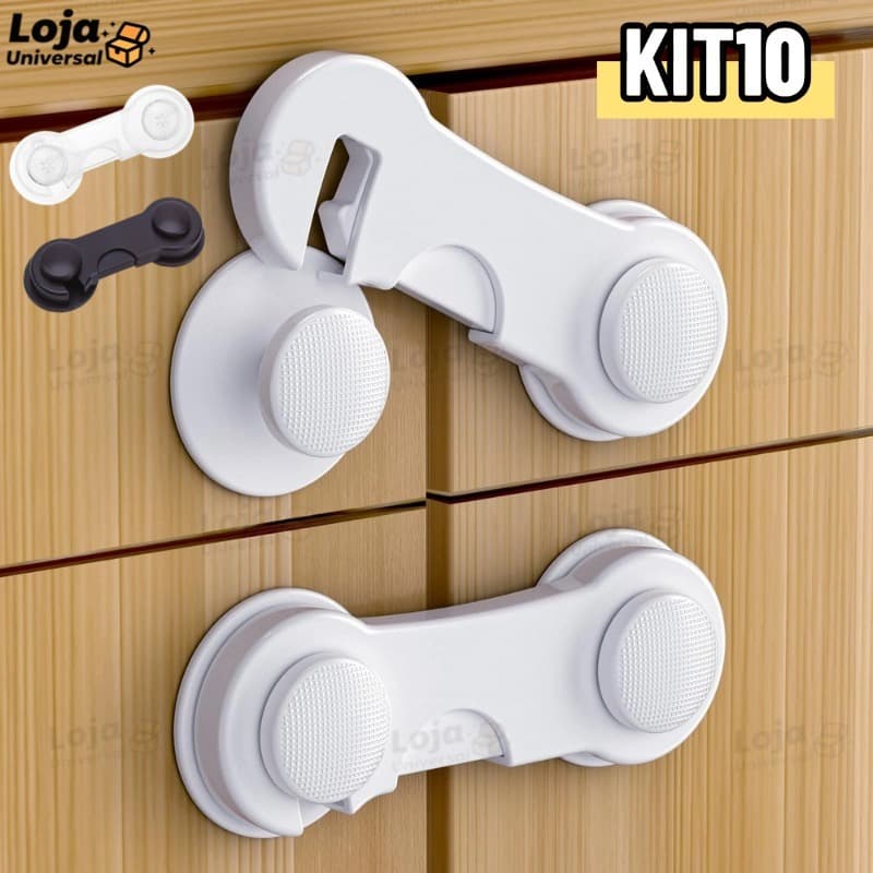 Kit 10/5/2 Trava de Gaveta Multiúso Trava Armario Porta Seguranca Bebe Anti-colisão infantil-LU