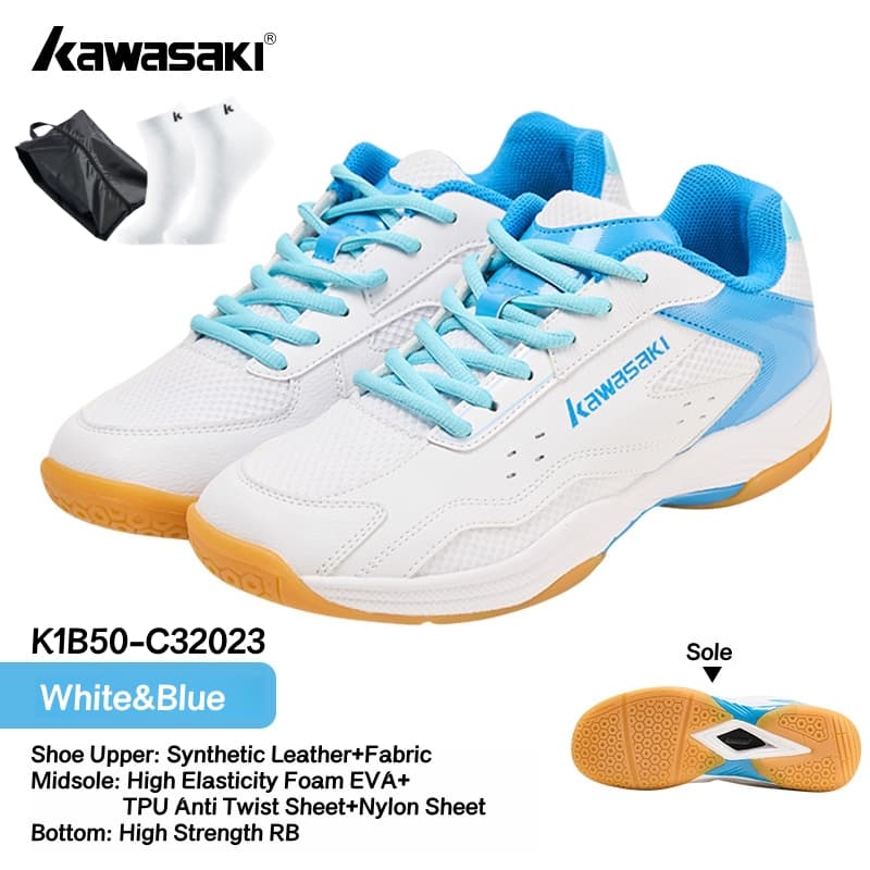 Kawasaki Pickleball Sapatos De Badminton K1B50-C32023 Treinamento Profissional Feminino E Masculino Antiderrapante Duráv