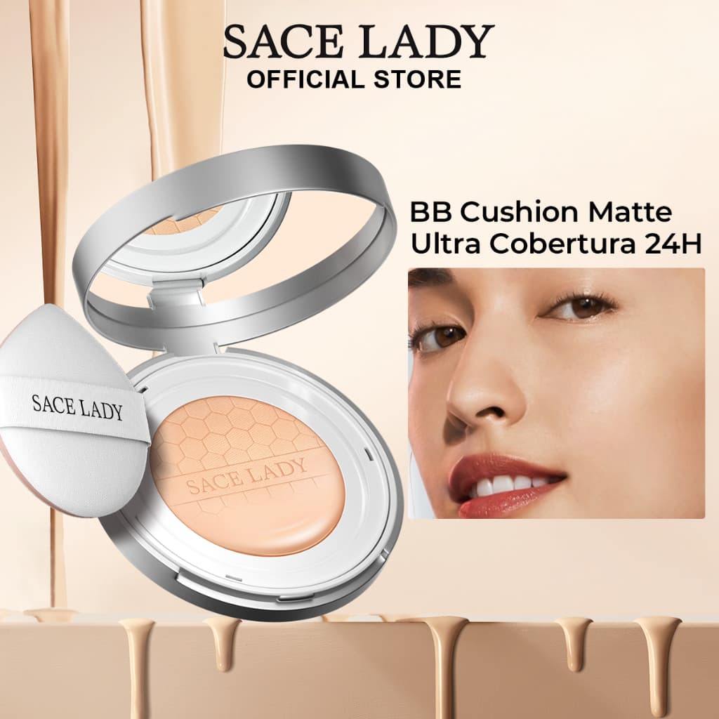 Base Líquida Moisture Cushion SACE LADY  FPS30 alta cobertura Alta Cobertura Aplicação Fácil