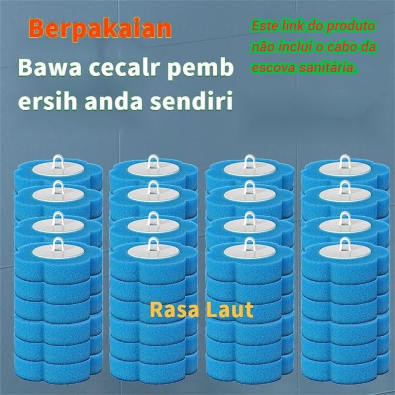Cabeça de Escovão Sanitário Descartável Antibacteriana Perfumada Limpeza Profunda