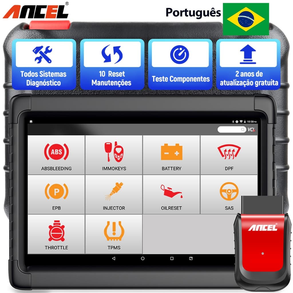 Scanner Automotivo Ancel X6 Em Português Todos Os Sistemas Airbag EPB DPF ABS, Envio Imediato