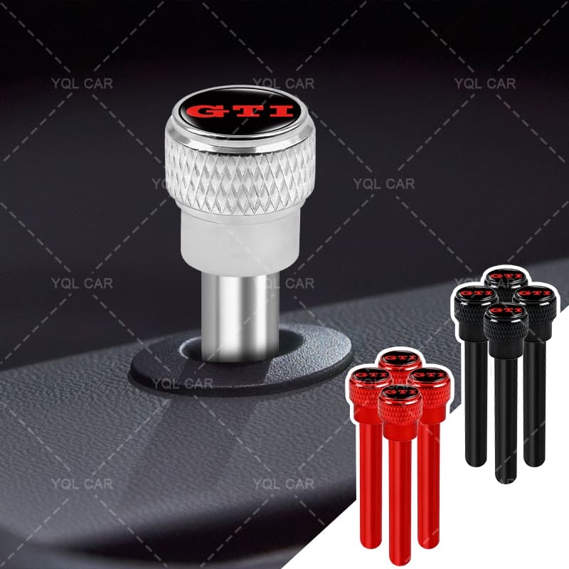 1/4 Pçs Rosca De Alumínio Maçaneta Da Fechadura Porta Do Carro Pinos Interruptor Puxando Para GTI POLO Golf 5 6 7a Geraç