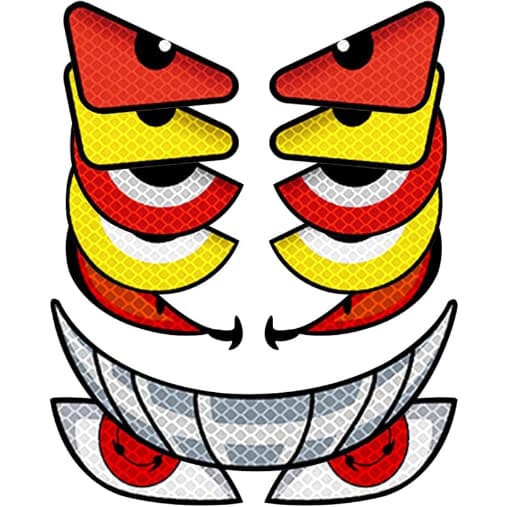 Adesivos Para Veículos Elétricos, Refletivos Olhos De Moto Amarelos Vermelhos De 14.5cm