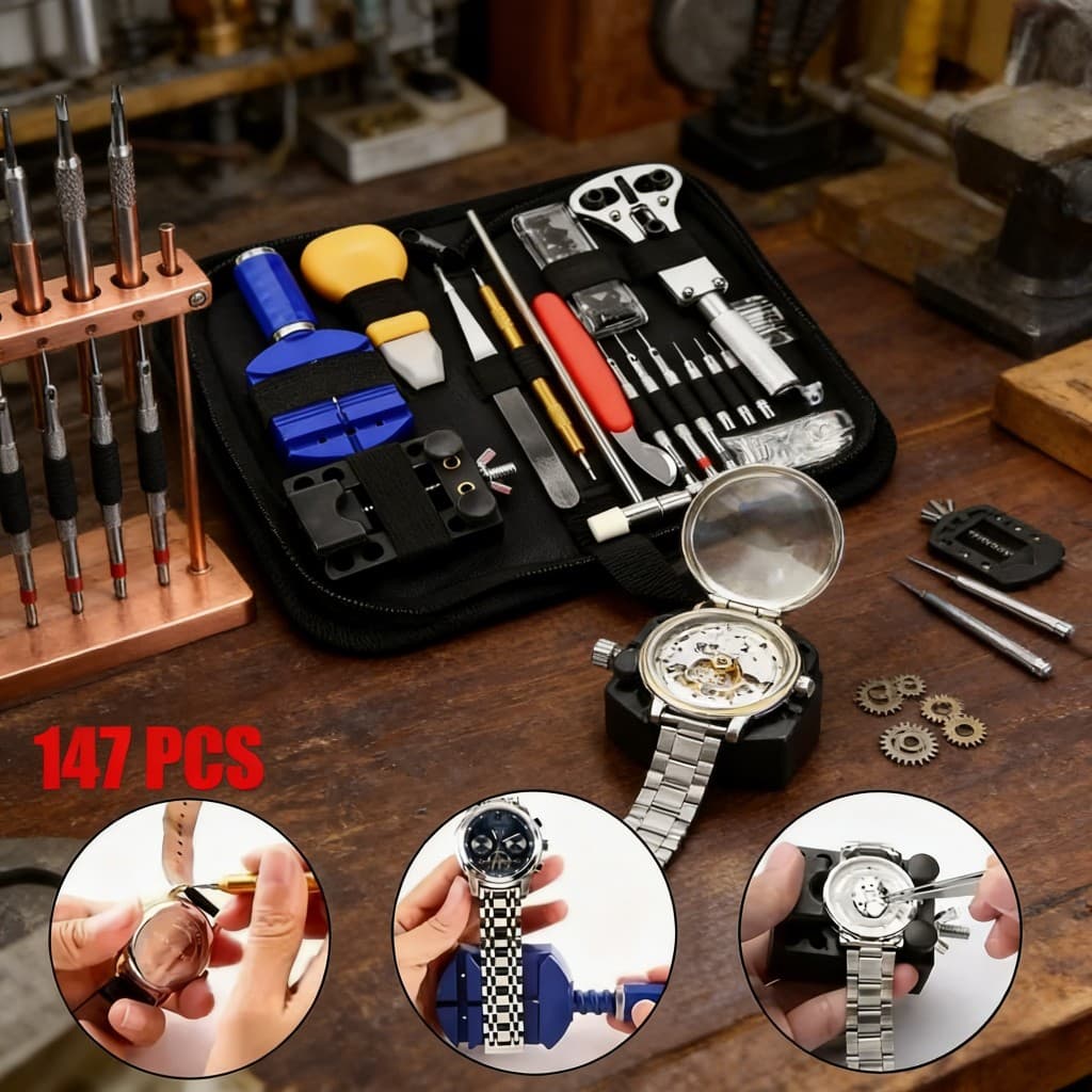 Kit 147 Pcs De Ferramentas Relojoeiro Conserto De Relógio Manutenção estojo de Ferramentas kit de conserto para Relógio