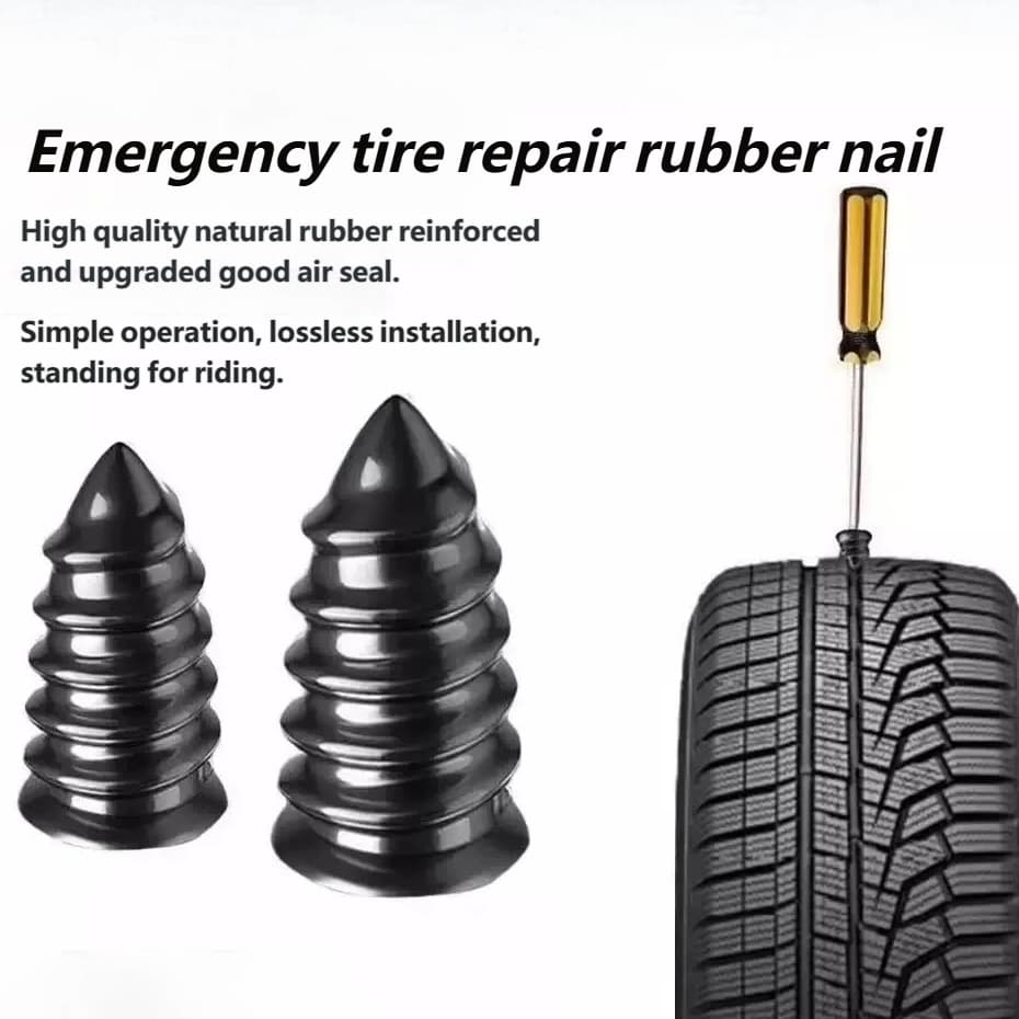 Conjunto de unhas para reparo de pneus de borracha-10 unidades/caixa reparo rápido de punção 10 segundos reparo de pneus