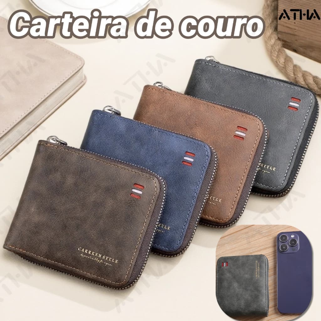 Carteira Curta Masculina – Porta-Cartões Vertical Fosco Vintage, Bolsa Dupla Fina Para Estudante, Homens, Trabalho