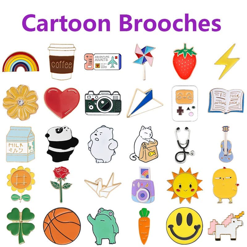 80 Estilos Moda Broche Dos Desenhos Animados Bonito Liga Alfinetes Badge Pin Mochila Decoração