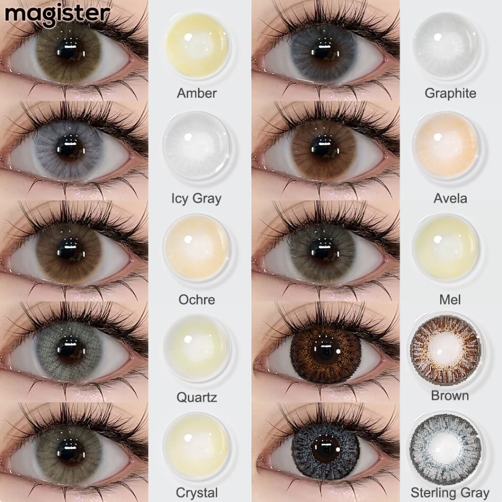 [🔥Mel] Lentes De Contato Magister 1 Par Lentes De Contato Colorida Olhos Natural 6 Meses Mel/Avela/Azul/Verde