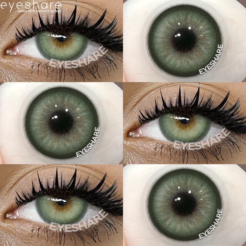 Eyeshare 1 Par De Lentes De Contato Verdes Enviadas Do Brasil ; Coloridas , Cor natural .