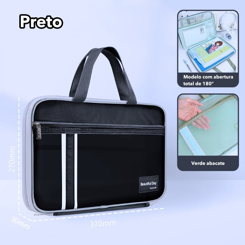 Bolsa de documentos Huajie bolsa de mão de malha transparente bolsa de arquivo bolsa de dados de papel de teste