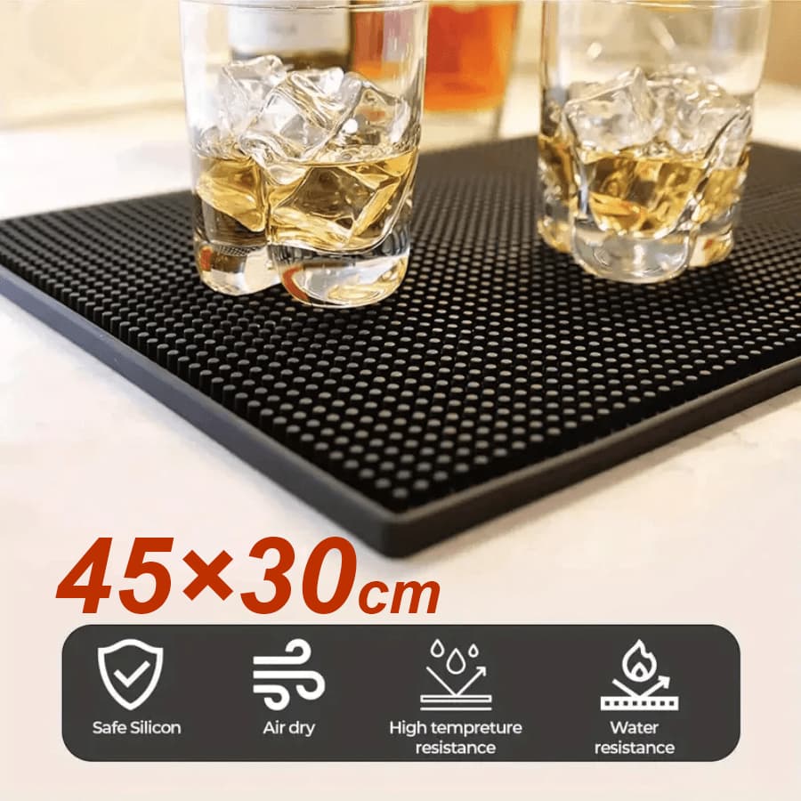 Tapete de drenagem PVC 45x30cm, borracha antiderrapante, para escorredor de louça, filtro e descanso de copos