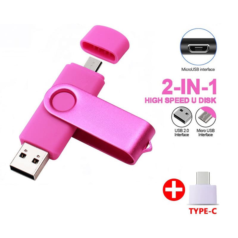 Rosa 2TB Pen Drive Usb Flash Android OTG 2in1 2.0 4GB 8GB 512gb 256gb 1TB 128gb 64gb 32gb 16gb PenDrive