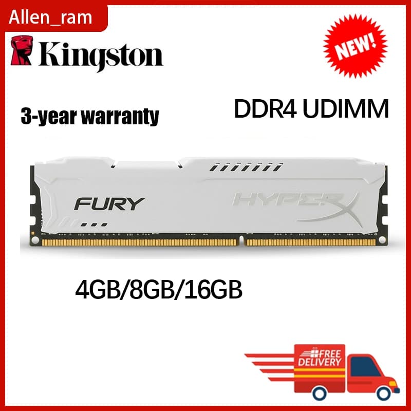 Kingston HyperX FURY DDR4 4gb 8gb 16gb DDR4 2133Mhz 2400mhz 2666mhz 3200mhz PC4 RAM Memória UDIMM 288 Pinos Preto